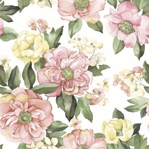 Watercolor Floral Bouquet Peel & Stick Wallpaper