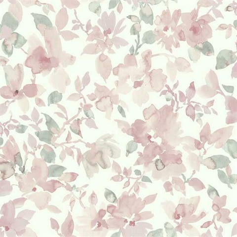 Watercolor Floral P & S Wallpaper