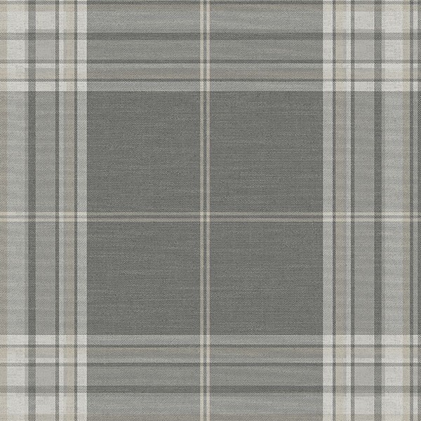 Westley Grey Plaid Wallpaper