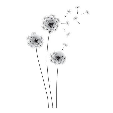 Whimsical Dandelion Peel And Stick Giant Wall Decals