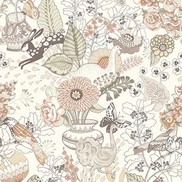 Whimsy Coral Fauna Wallpaper