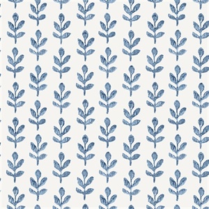 Whiskers Blue Leaf Wallpaper