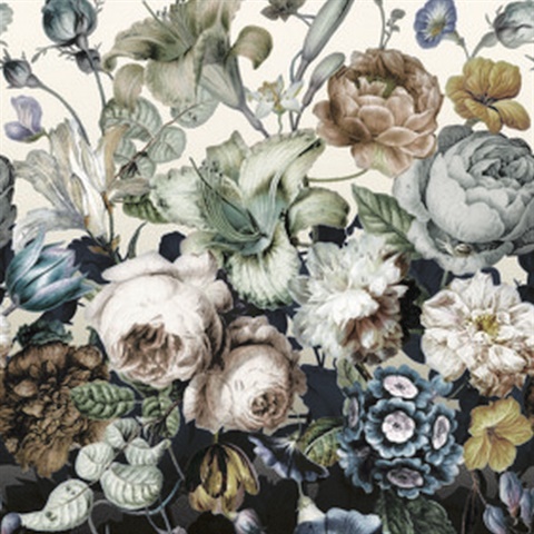 White Rachel Rose Wall Mural