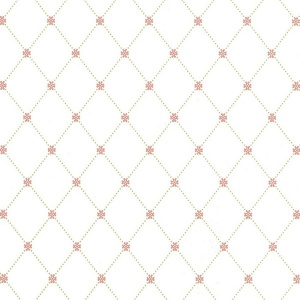Wilton Trellis Pink and Green Wallpaper
