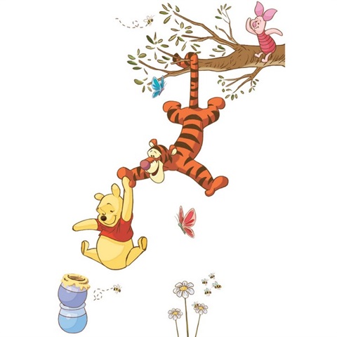 Winnie The Pooh Swinging For Honey Peel And Stick Giant Wall Decals