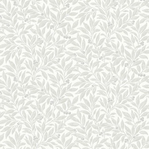 Winter Berry Light Grey Vine Wallpaper