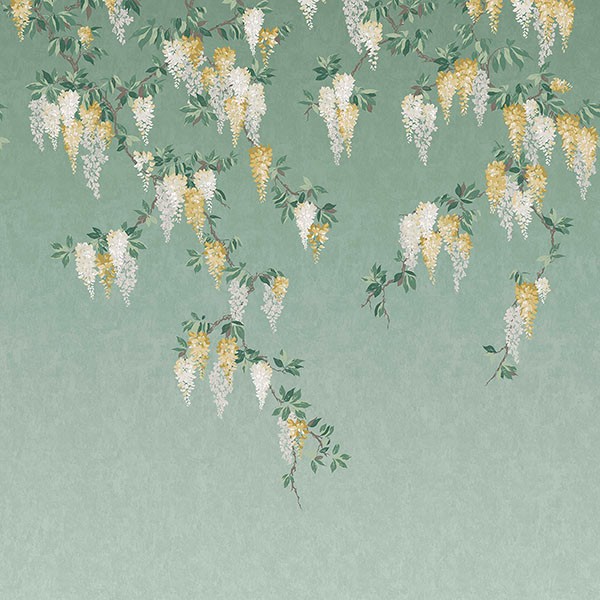 Wisteria Green Wall Mural