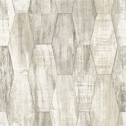 Wood Hexagon Tile Peel & Stick Wallpaper