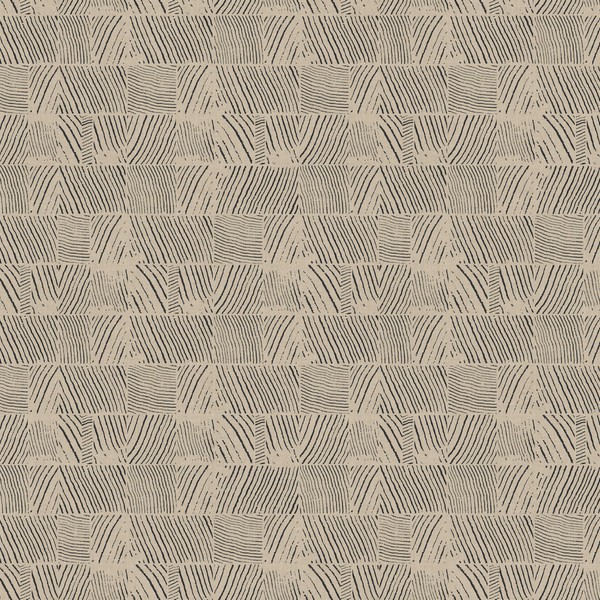 Woodcut Black & Linen Wallpaper