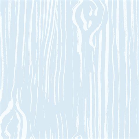 Oaked Blue Faux Wood Grain Wallpaper