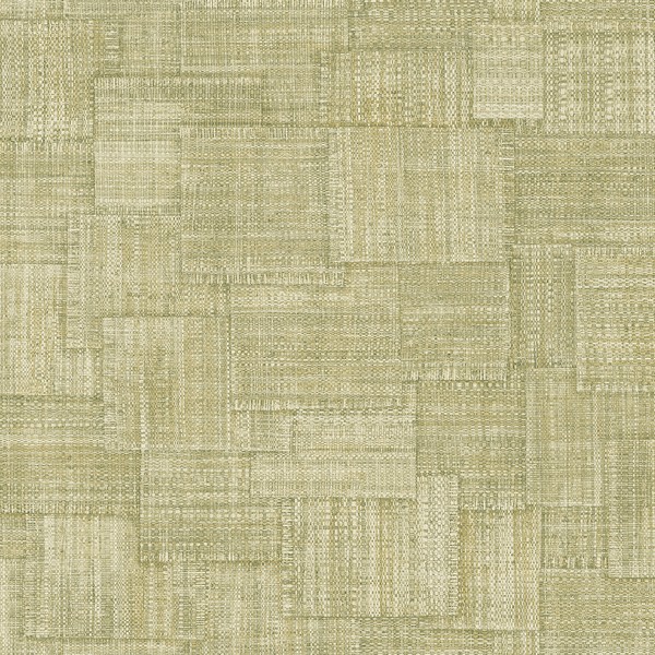 Woven Blocks Straw Green Wallpaper