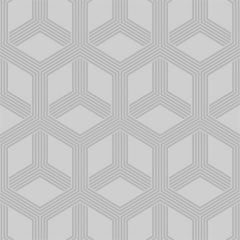 Xander Grey Glam Geometric Wallpaper