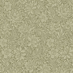 Zahara Olive Floral Wallpaper