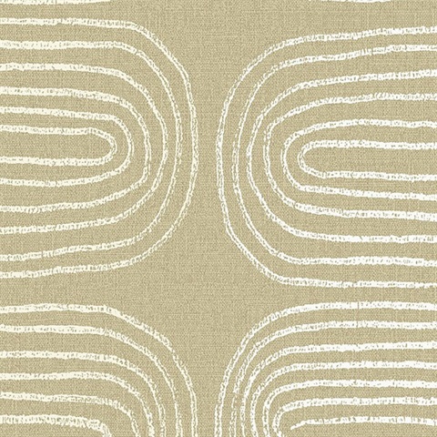 Zephyr Honey Abstract Stripe Wallpaper