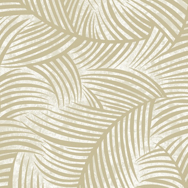 Zephyra Palms Golden Glitz with Glass Beads Wallpaper